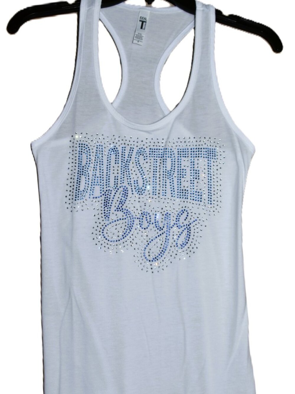 Backstreet Boys white rhinestone racerback sleeveless tank sz XS S M L XL XXL